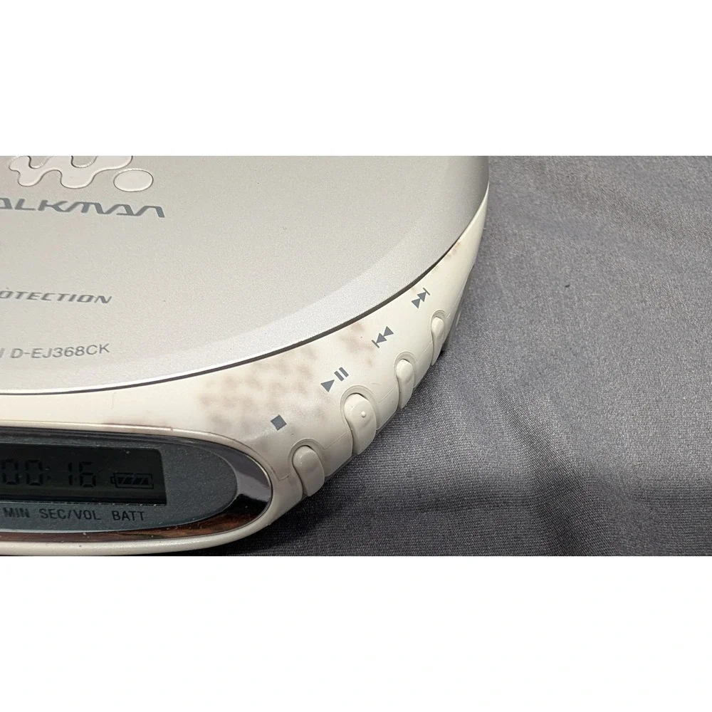 Sony CD Walkman D-EJ368CK Silver Portable Player Bundle G-Protection Car Ready